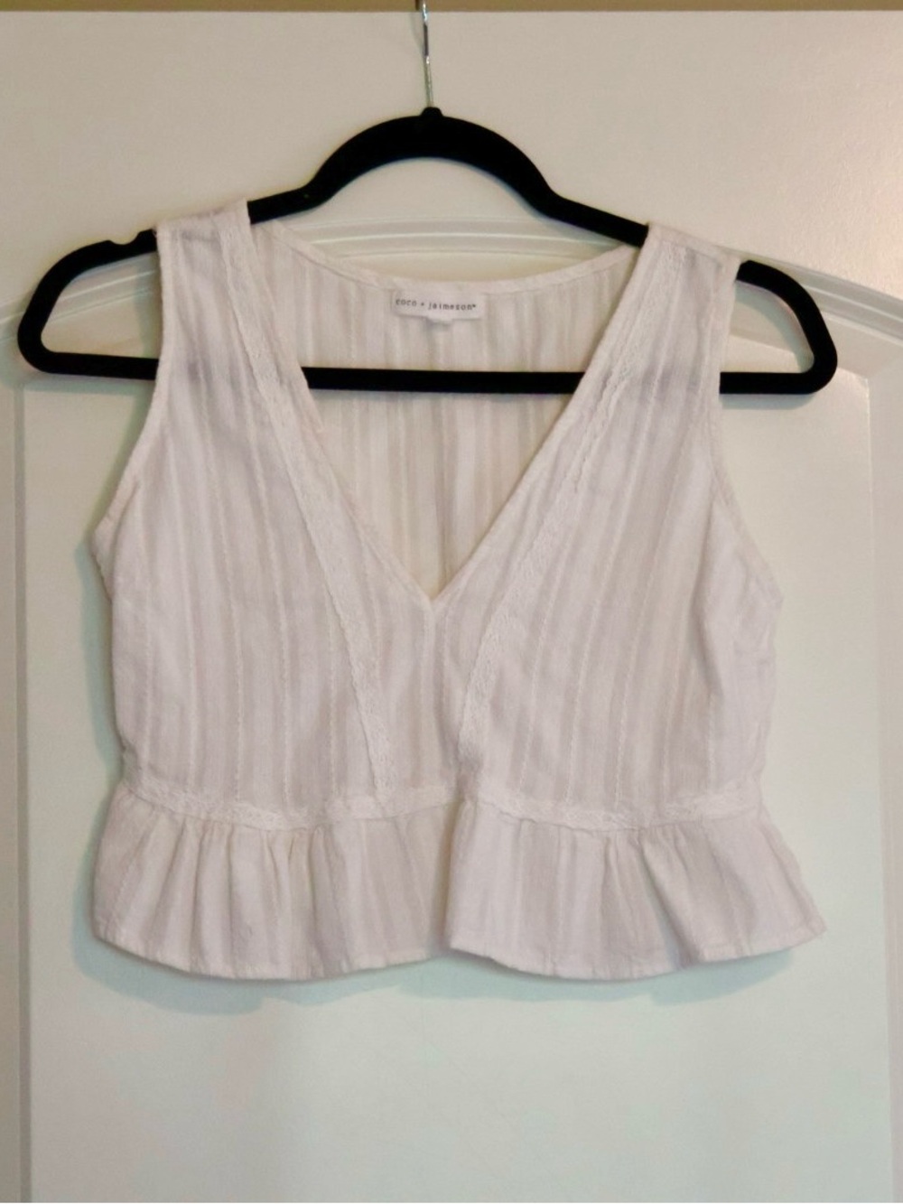 V-Neck Peplum Crop Top
